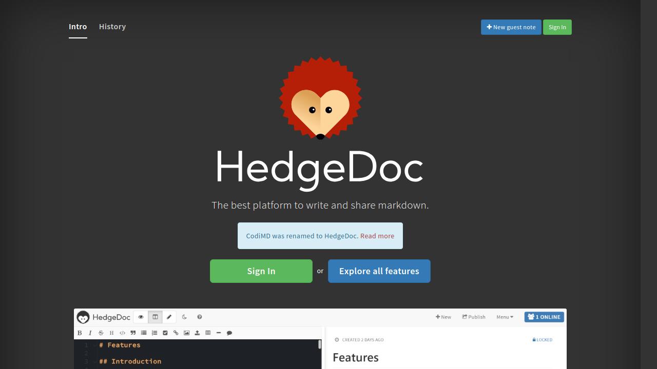 Smarte Website - HedgeDoc